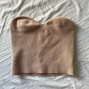 princess polly tan knit tube top